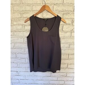 Mittoshop Womens Gray Sleeveless Tank Top Pocket Detail Size M Casual